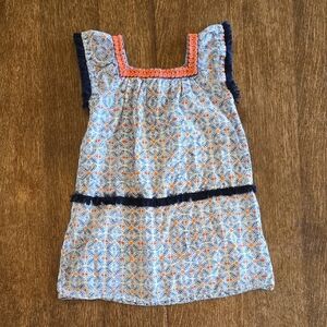 Roberta Roller Rabbit Blue and Orange Dress, Girls Size 6